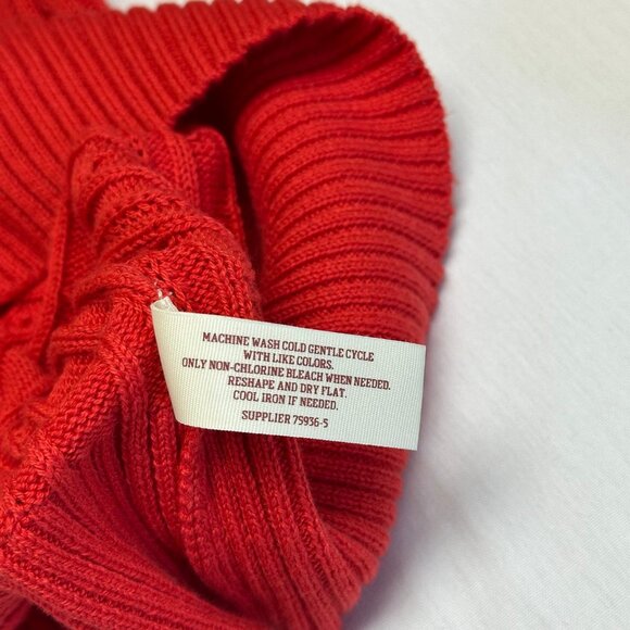 Vintage y2k Womens Red Cable Knit Sweater Size XL V Neck Preppy 2000s Holiday - Picture 6 of 8